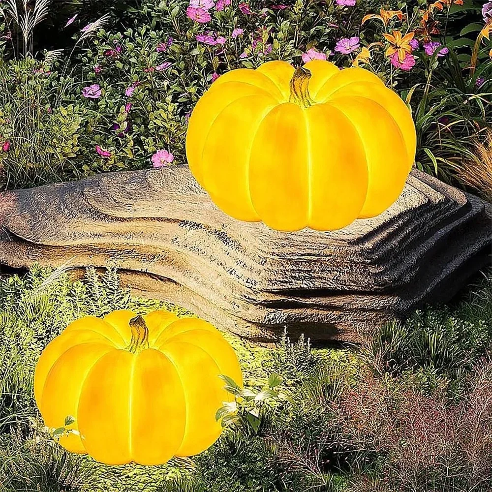 Sculptural Pumpkin Light Fixture | Hardwired Installation | Solar-Capable | NIB